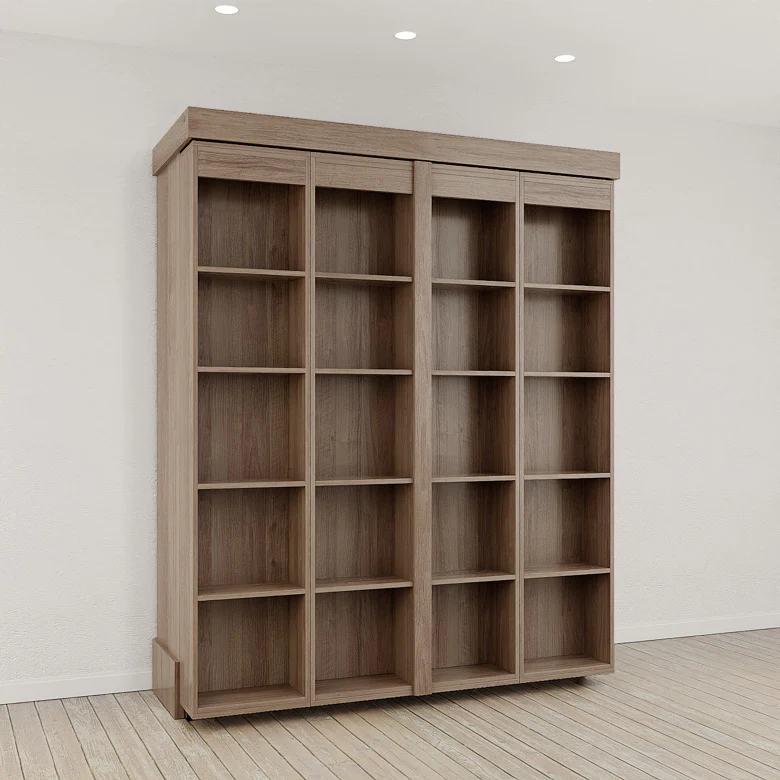 IN STOCK Queen Size Boaz BiFold Bookcase Murphy Bed - Monaco Textured Finish - Image 3