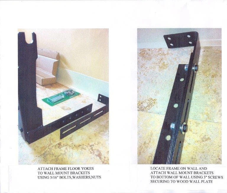 Pair of Wall Mount Brackets for Door Bed Frame - Image 4